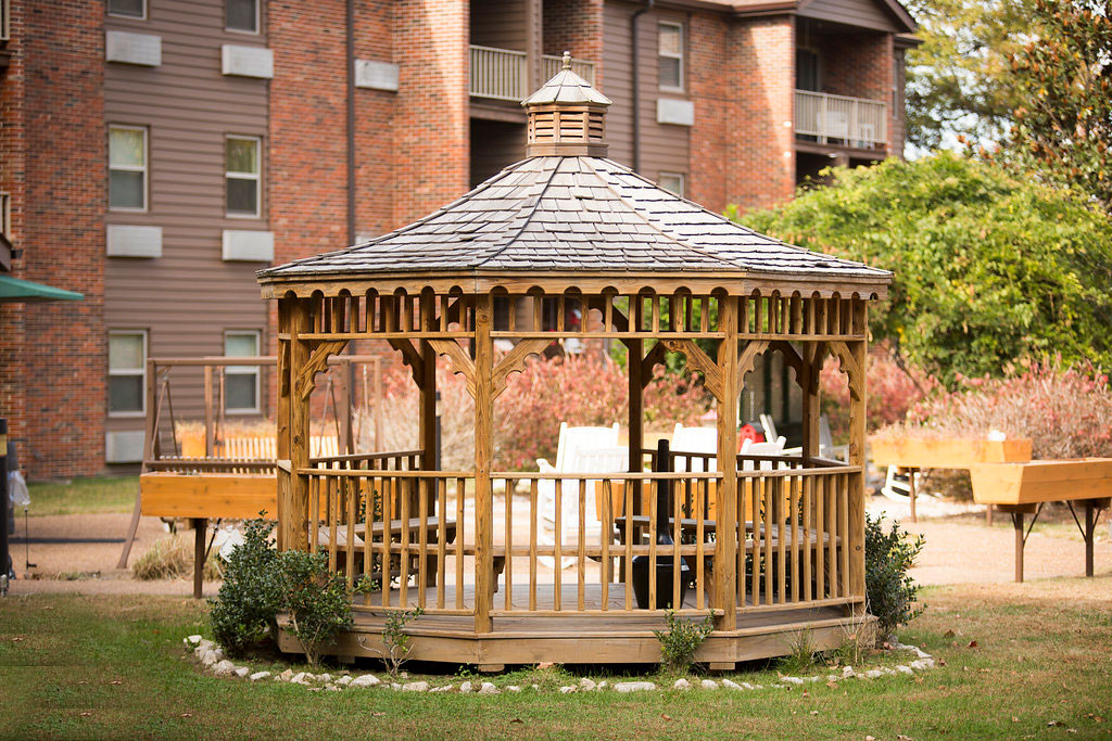 Gazebo and garden grounds at Autumn Ridge Residences