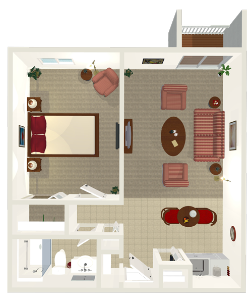 One Bedroom floor plan
